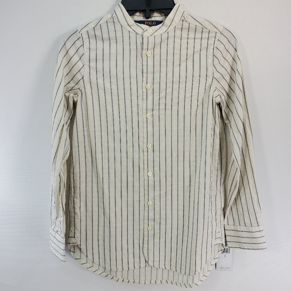 RALPH LAUREN CROPPED COLLAR OXFORD SHIRT SIZE 7